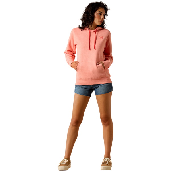 2026 Ariat Womens Ariat Logo 2.0 Hoodie 10071458 - Peach Amber Heather